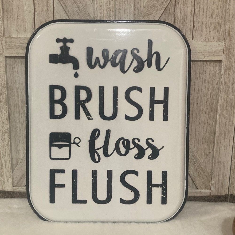 Black and White Bathroom Wall Sign